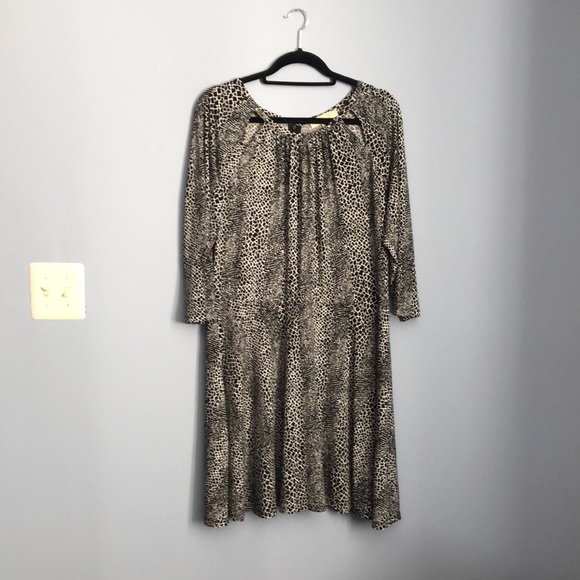 ⭕️ PRICE FIRM NEW MICHAEL Michael Kors 0X Black and White Print Cutouts Dress - Picture 3 of 8